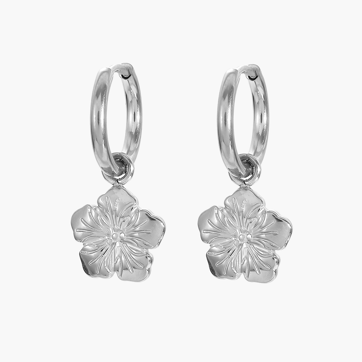 Bloom Charm Hoop Earrings