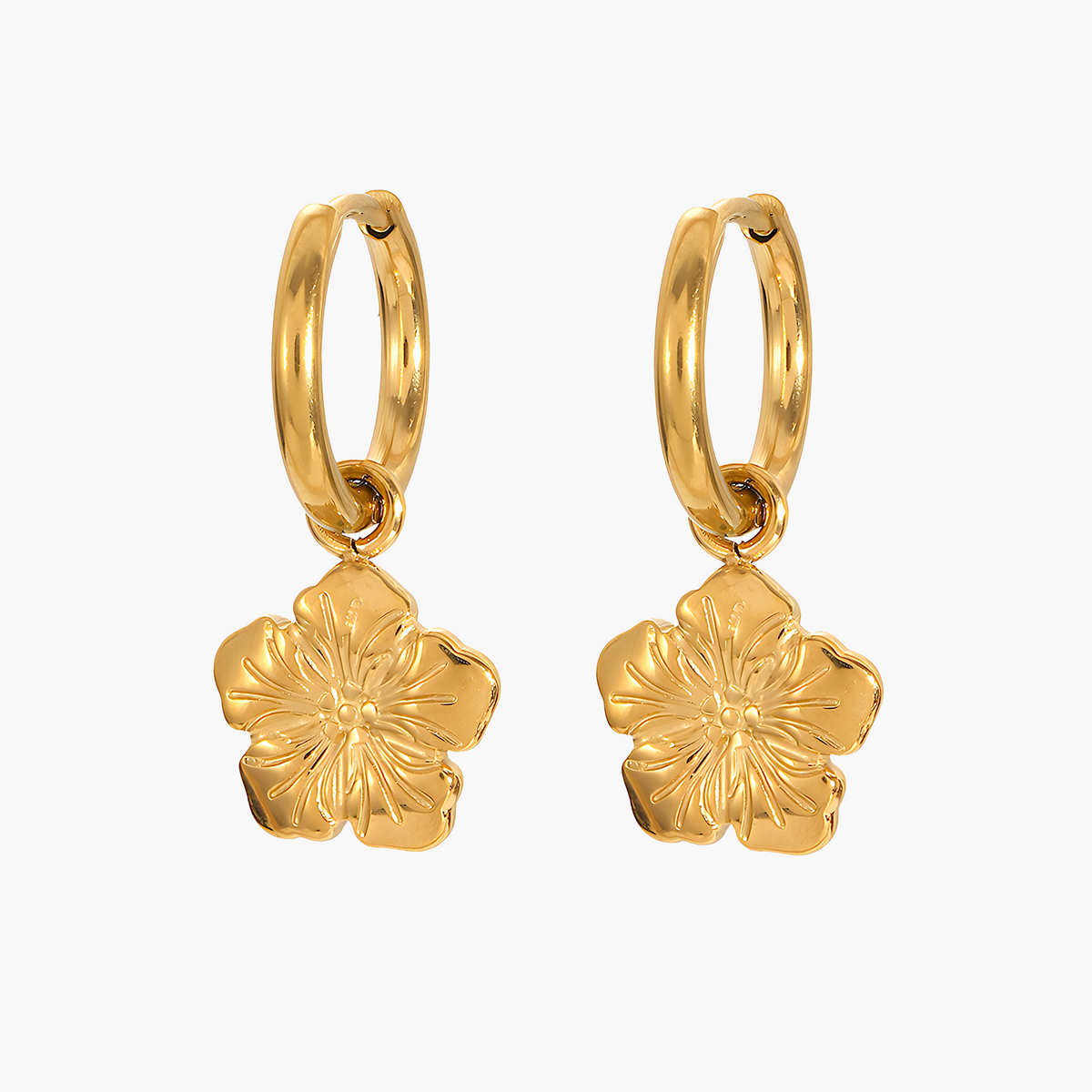 Bloom Charm Hoop Earrings