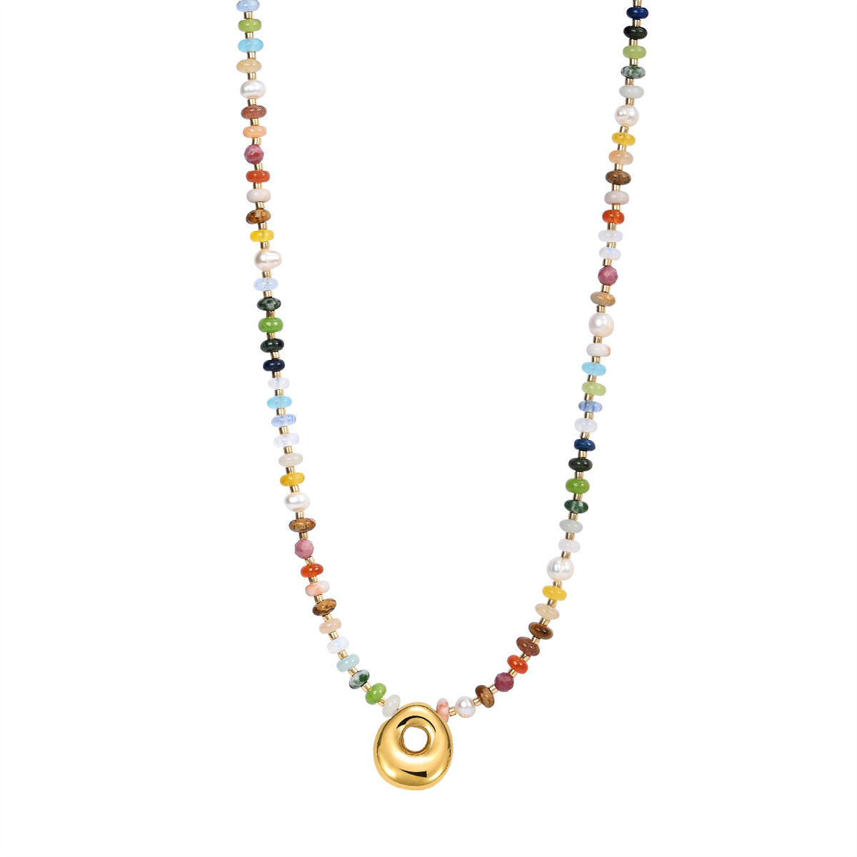 Multicolor Bubble Letter Necklace