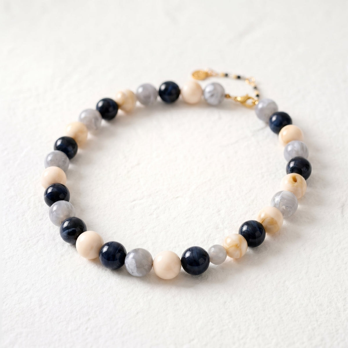 Chunky Gray Beaded Necklace