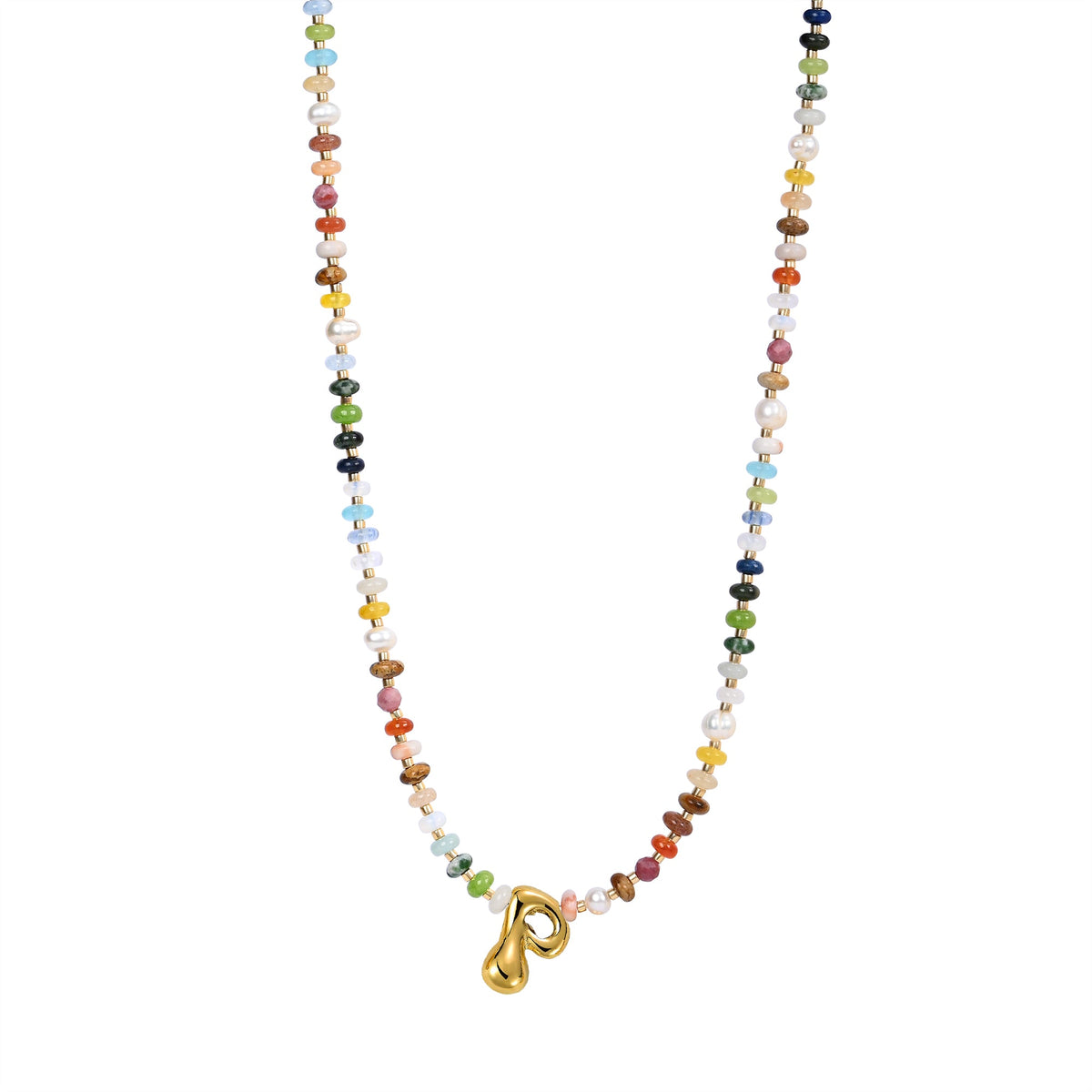 Multicolor Bubble Letter Necklace
