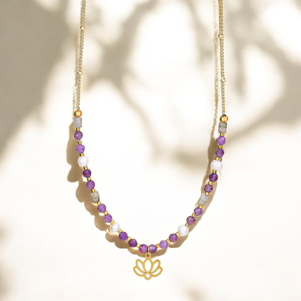 Amethyst Lotus Necklace