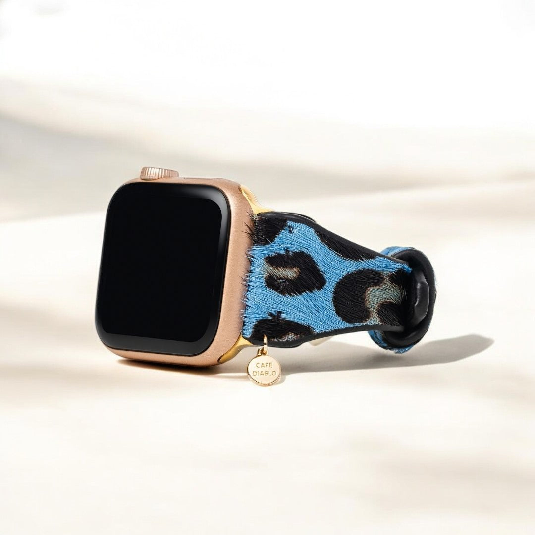 Wild Azure Leather Apple Watch Strap