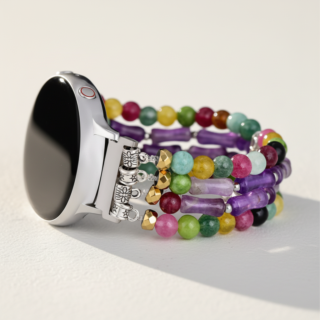 Mosaic Amethyst Samsung Galaxy Stretch Watch Strap