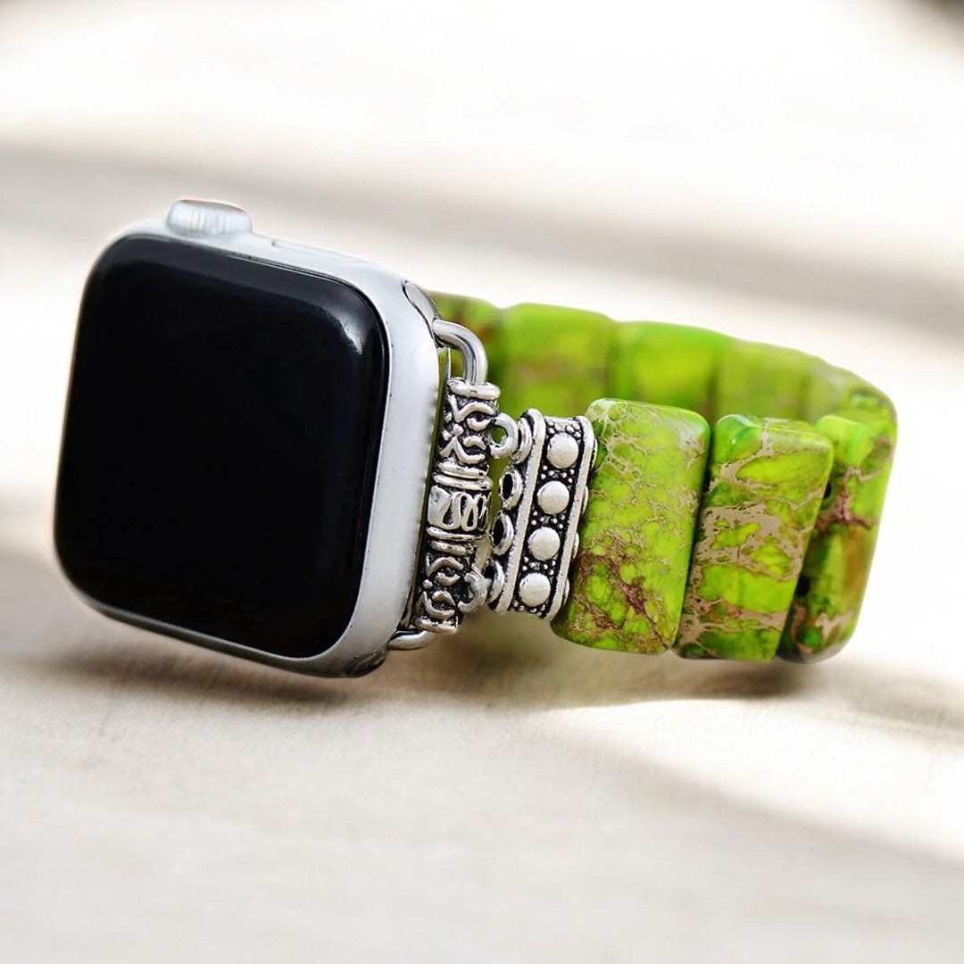 Lime Tibetan Jasper Stretch Apple Watch Strap