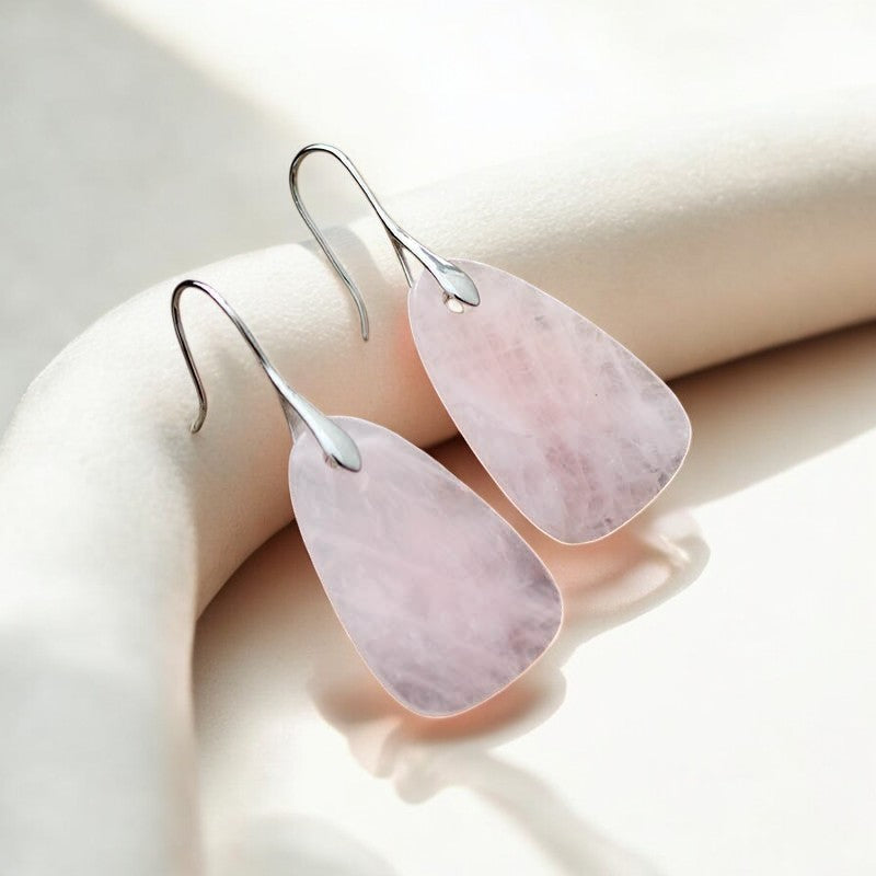 Rose Quartz Protection Drop Earrings