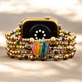 Golden Essence Heart Stretch Apple Watch Strap