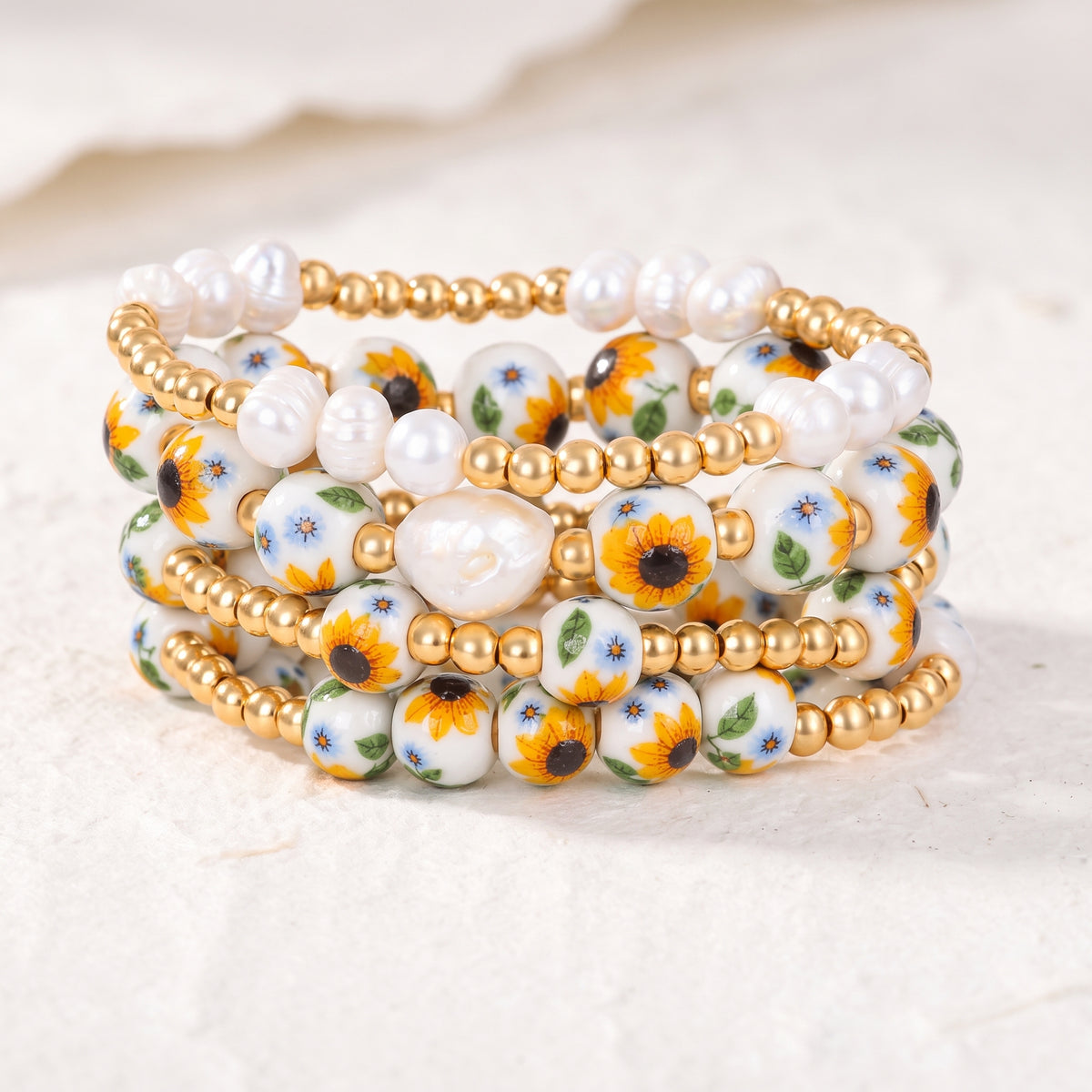 Porcelain Garden Sunlit Bloom Bracelet Set