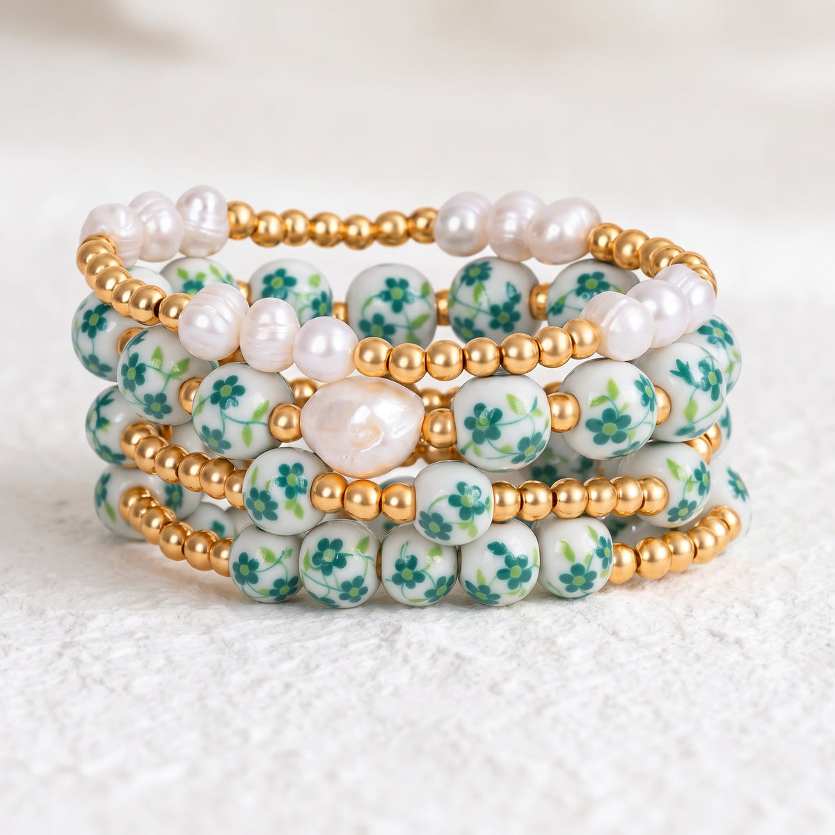 Porcelain Garden Emerald Grove Bracelet Set