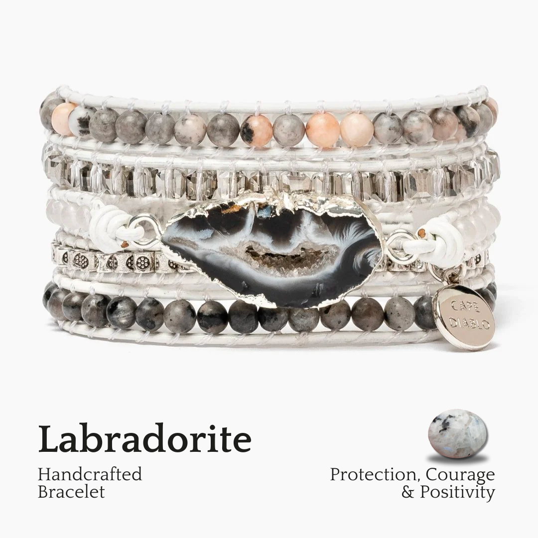 White Labradorite Wrap Bracelet