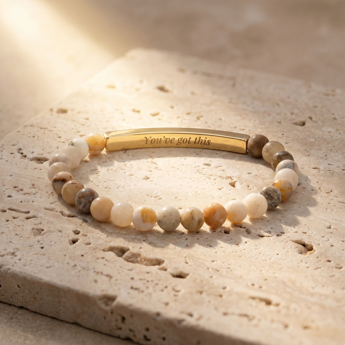 Secret Message Tiger Stone Bracelet