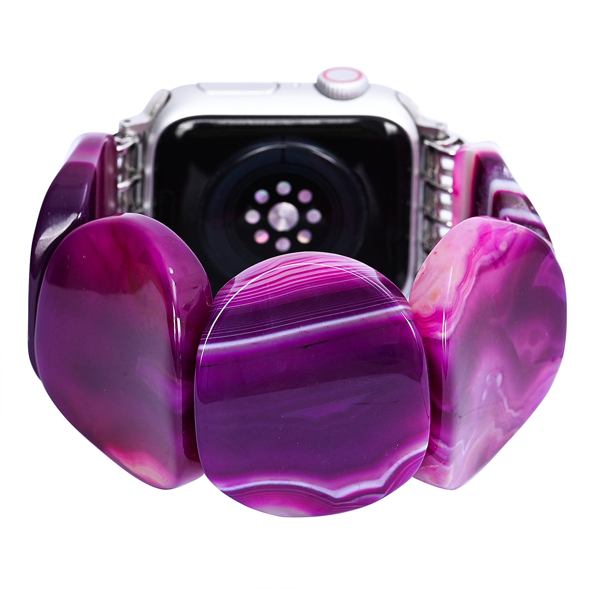 Mystic Plum Agate Stretch Apple Watch Strap