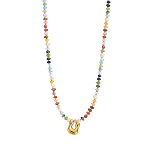 Multicolor Bubble Letter Necklace