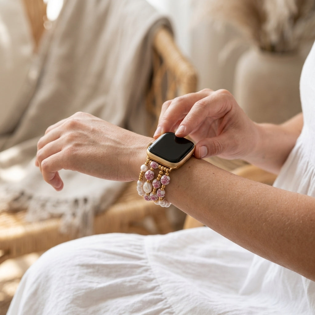 Porcelain Garden Cherry Blossom Apple Watch Strap
