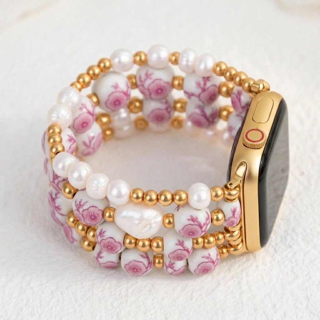 Porcelain Garden Cherry Blossom Apple Watch Strap