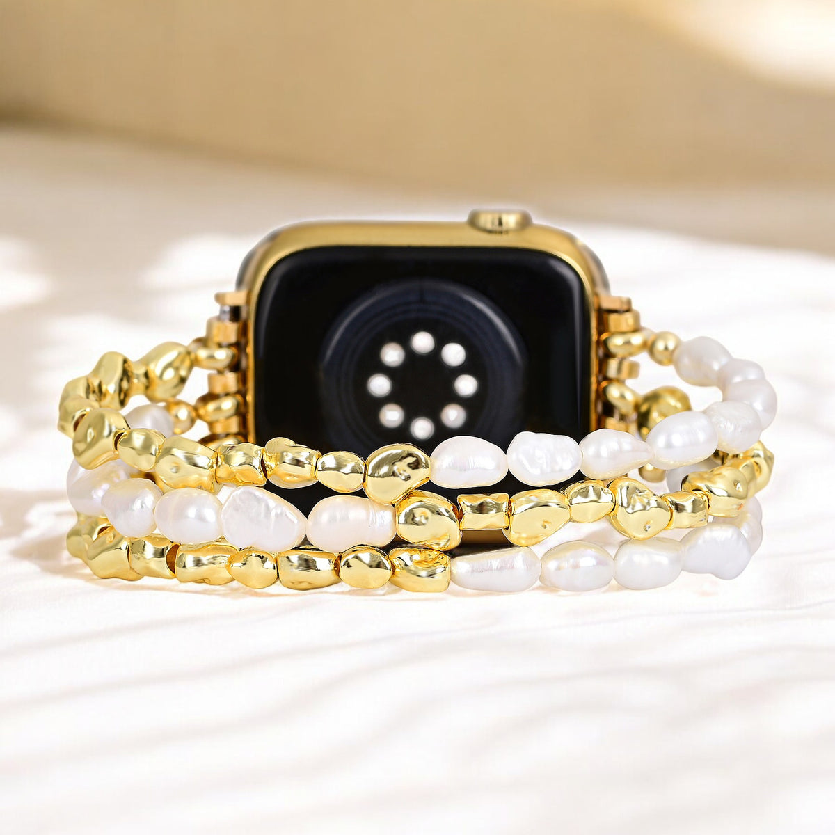 Golden Pearl Stretch Apple Watch Strap