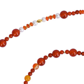 Red Agate & Pearl Harmony Necklace