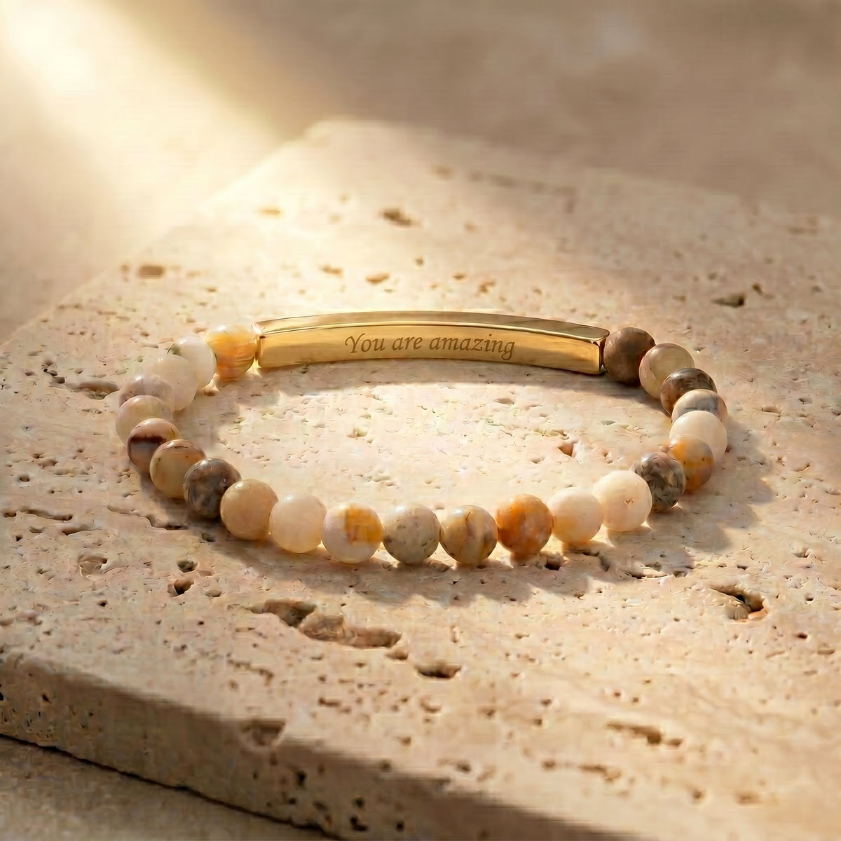Secret Message Tiger Stone Bracelet