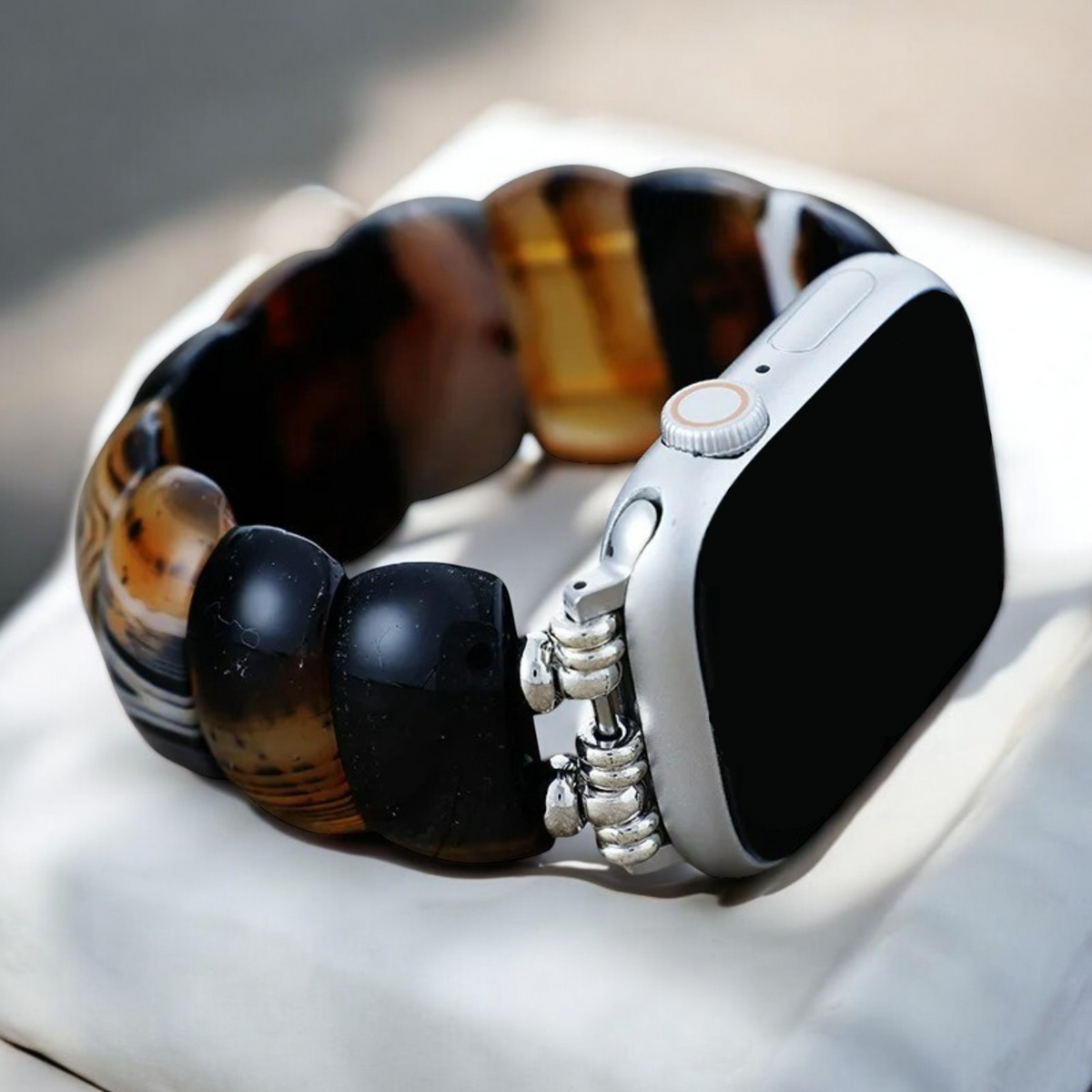 Bohemian Onyx Elegance Stretch Apple Watch Strap