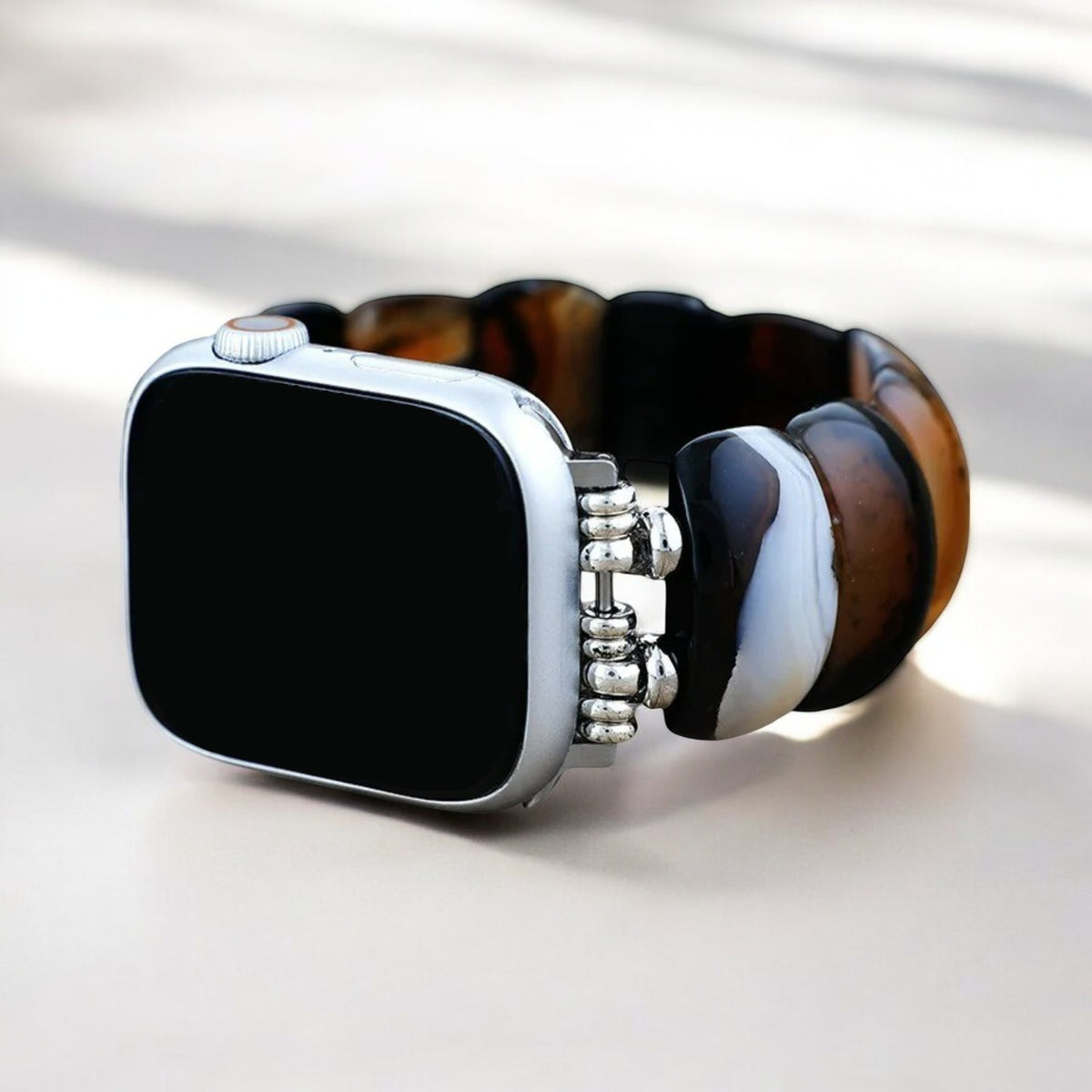 Bohemian Onyx Elegance Stretch Apple Watch Strap