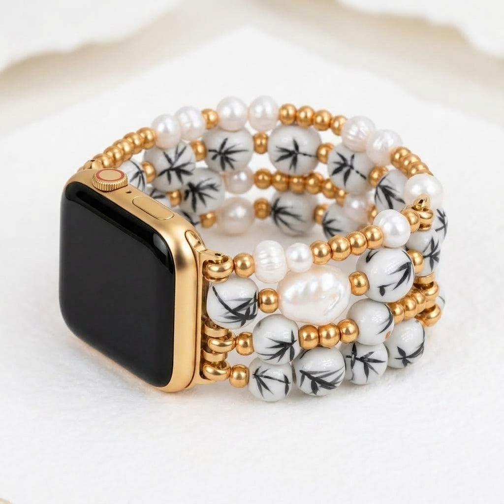 Porcelain Garden Bamboo Mist Apple Watch Strap