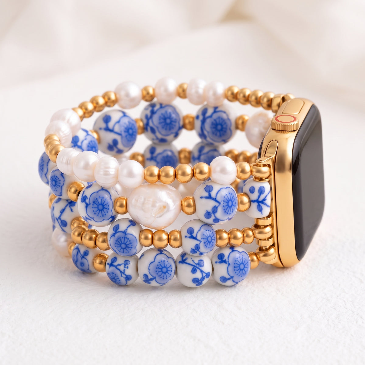 Porcelain Garden Blue Blossom Apple Watch Strap