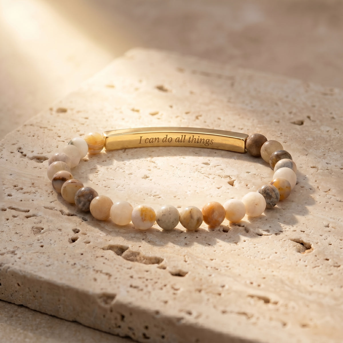 Secret Message Tiger Stone Bracelet