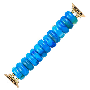 Blue Lagoon Agate Stretch Apple Watch Strap