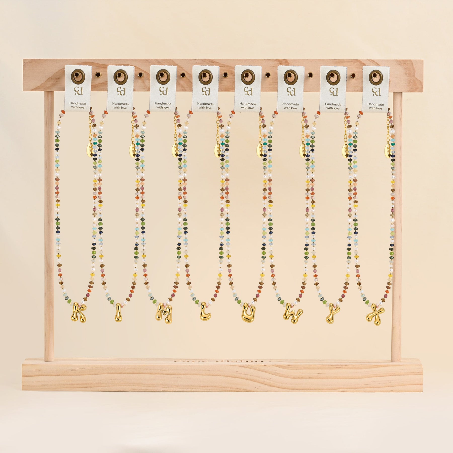 Multicolor Bubble Letter Necklace