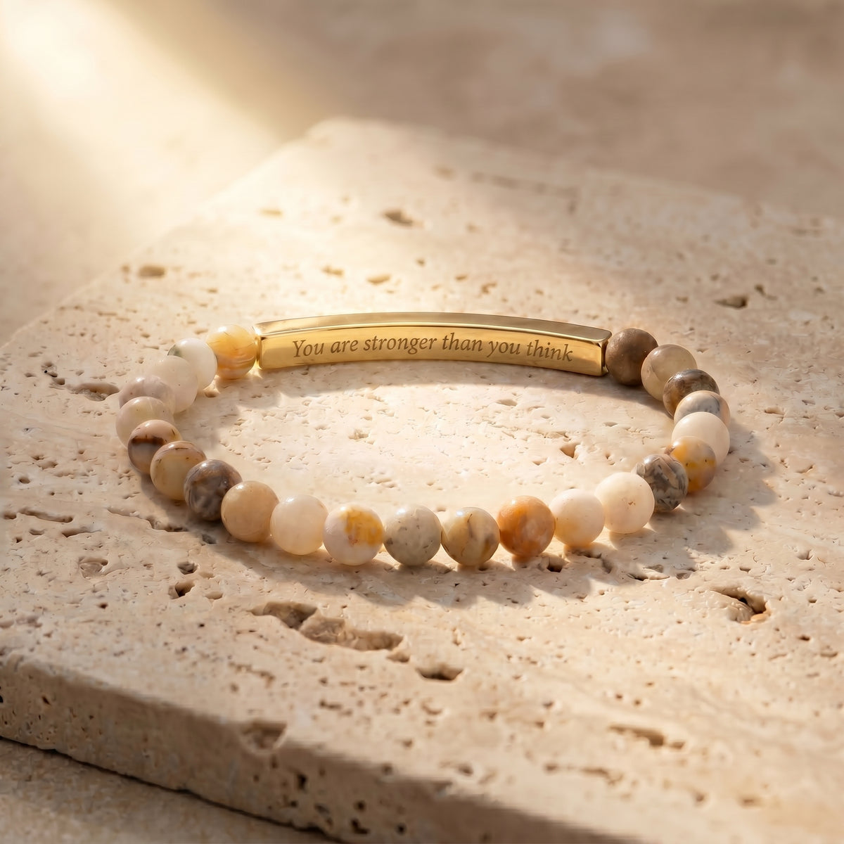 Secret Message Tiger Stone Bracelet