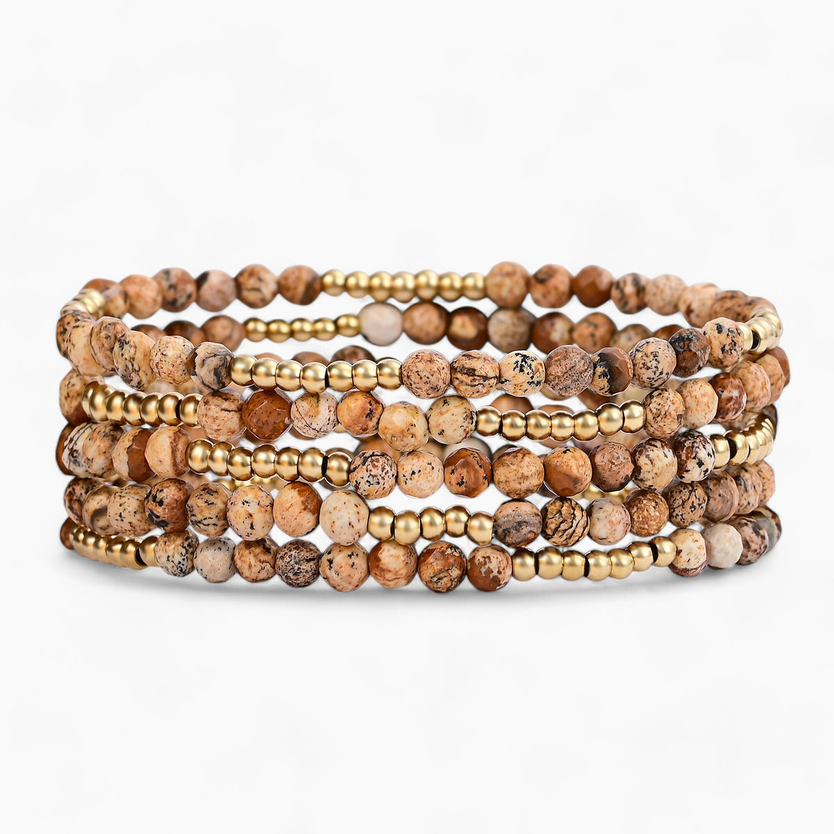 Golden Earth Jasper Bracelet Set