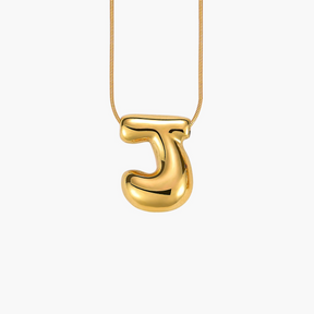 Golden Glow Bubble Letter Initial Necklace