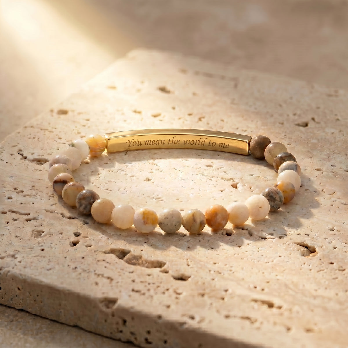 Secret Message Tiger Stone Bracelet
