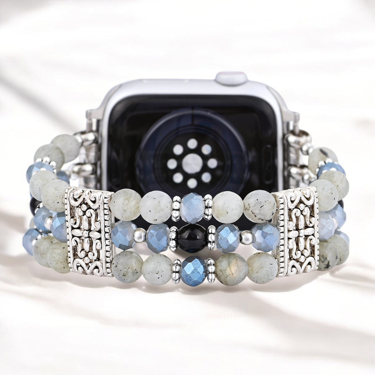 Artisanal Labradorite Indigo Stretch Apple Watch Strap