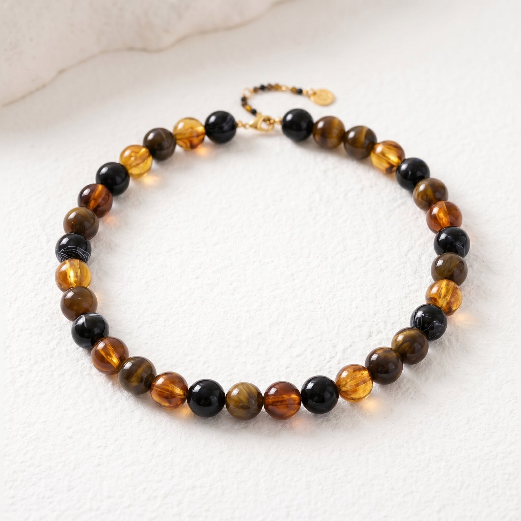 Chunky Gray Beaded Necklace