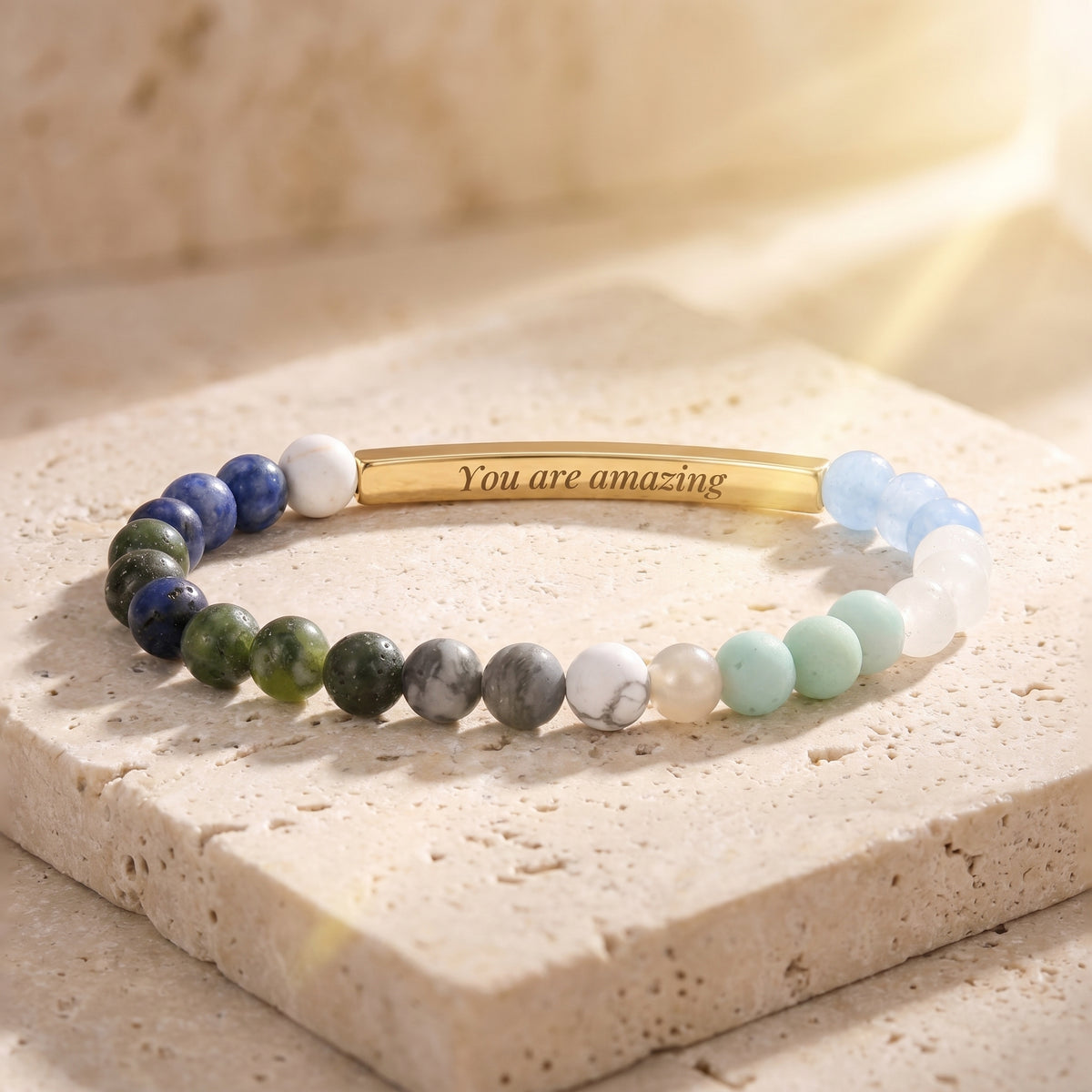 Secret Message Tiger Stone Bracelet