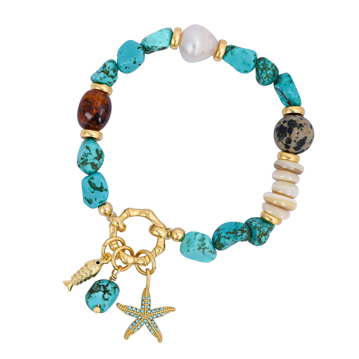 Turquoise Tide Charm Bracelet