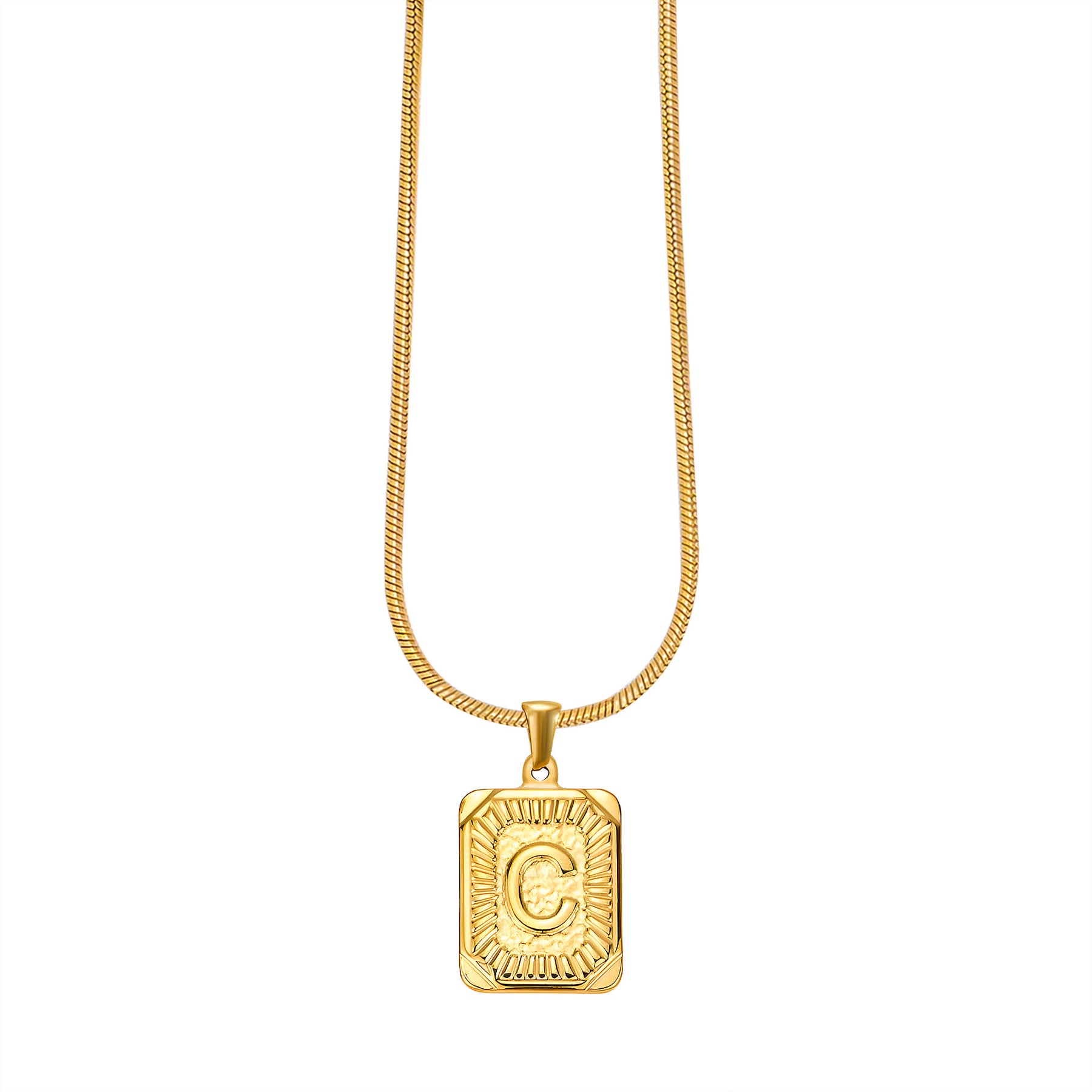 Golden Glow Initial Charm Necklace