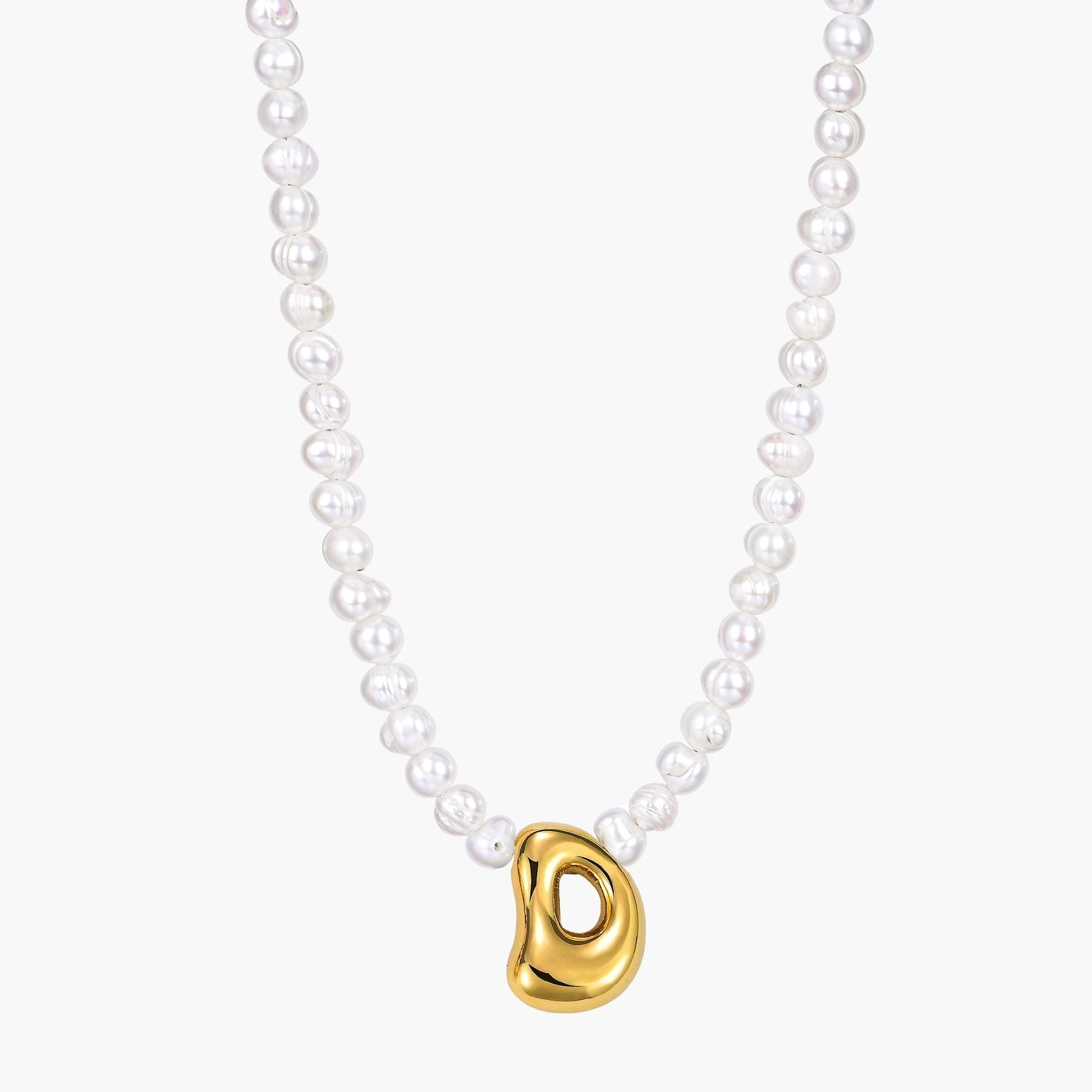 Pearl Bubble Initial Necklace