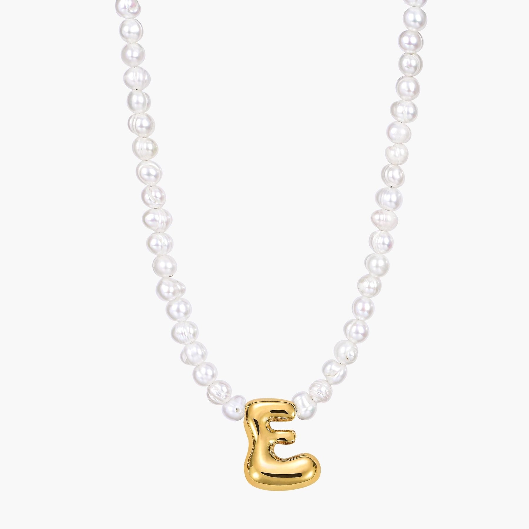 Pearl Bubble Initial Necklace
