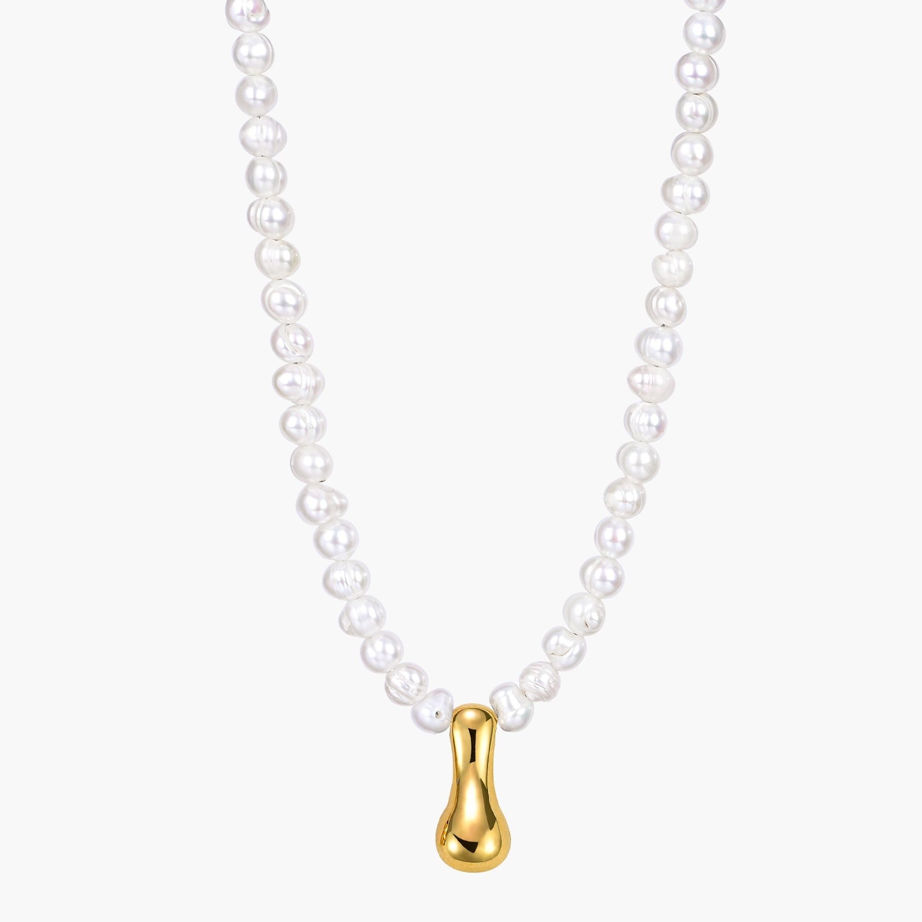 Pearl Bubble Initial Necklace