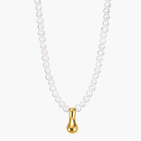 Pearl Bubble Initial Necklace