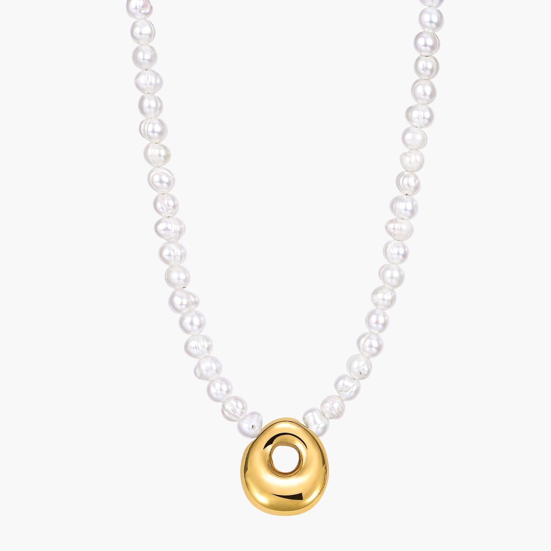 Pearl Bubble Initial Necklace