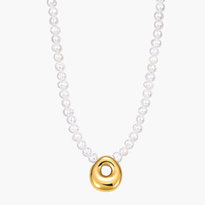 Pearl Bubble Initial Necklace