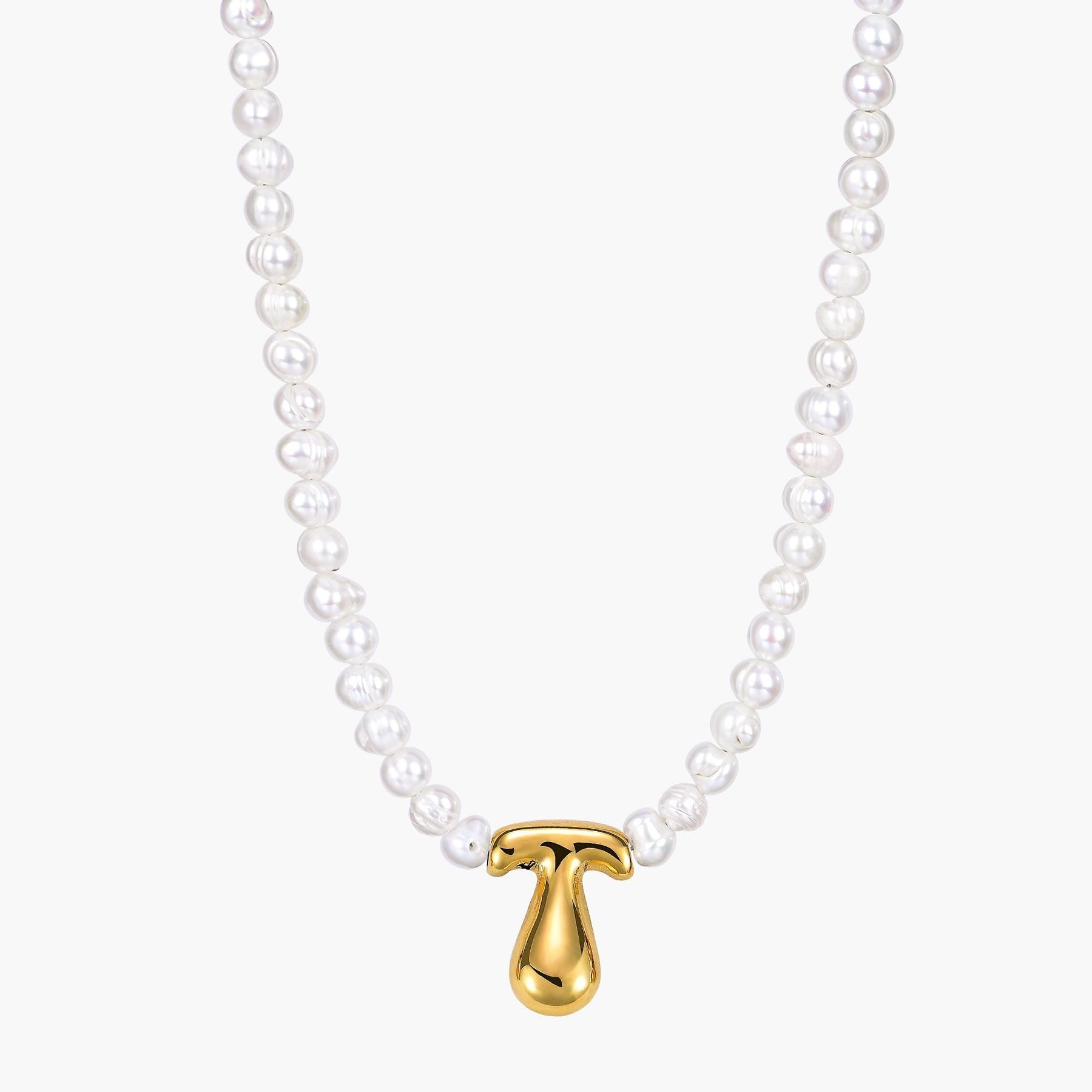Pearl Bubble Initial Necklace