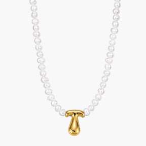 Pearl Bubble Initial Necklace