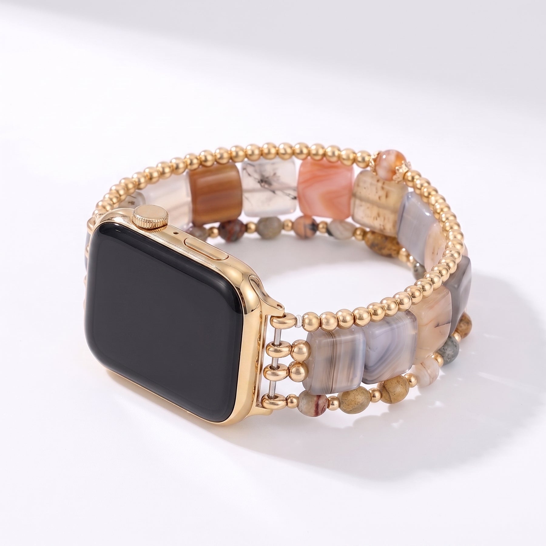 Violet Hour Amethyst Stretch Apple Watch Strap Silver