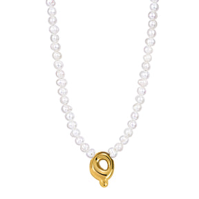 Pearl Bubble Initial Necklace