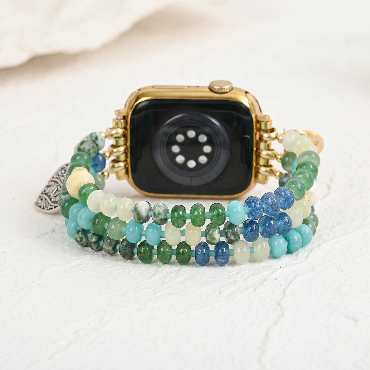 Jade Pearl Love MOM Stretch Apple Watch Strap