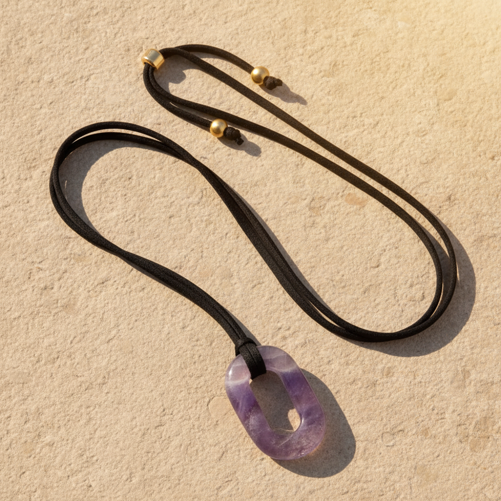 Suede Amethyst Serenity Necklace